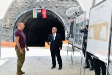 President Ilham Aliyev views construction progress of Kalbajar-Lachin highway (PHOTO/VIDEO)