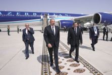 President Ilham Aliyev arrives in Turkmenistan for visit (PHOTO/VIDEO)