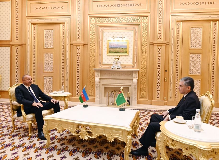 President Ilham Aliyev meets with Chairman of People's Council Chamber of National Assembly of Turkmenistan Gurbanguly Berdimuhamedov (PHOTO/VIDEO)