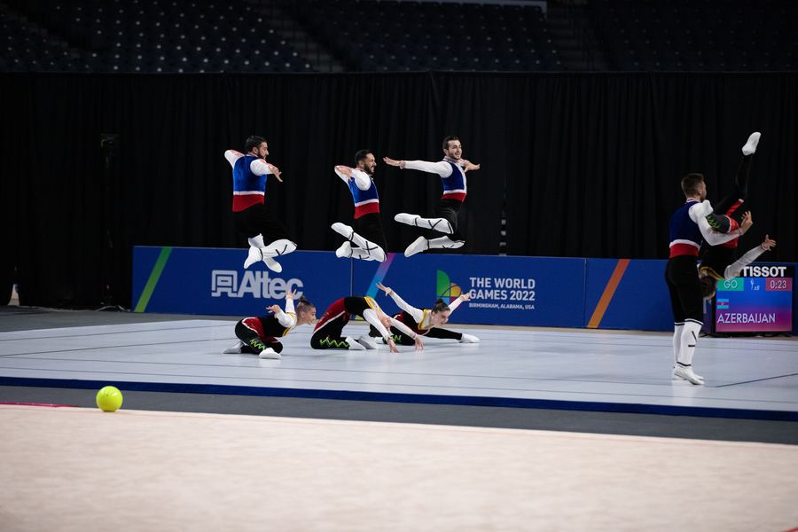 Азербайджанская команда по аэробной гимнастике завоевала "бронзу" на Всемирных играх в США (ФОТО)