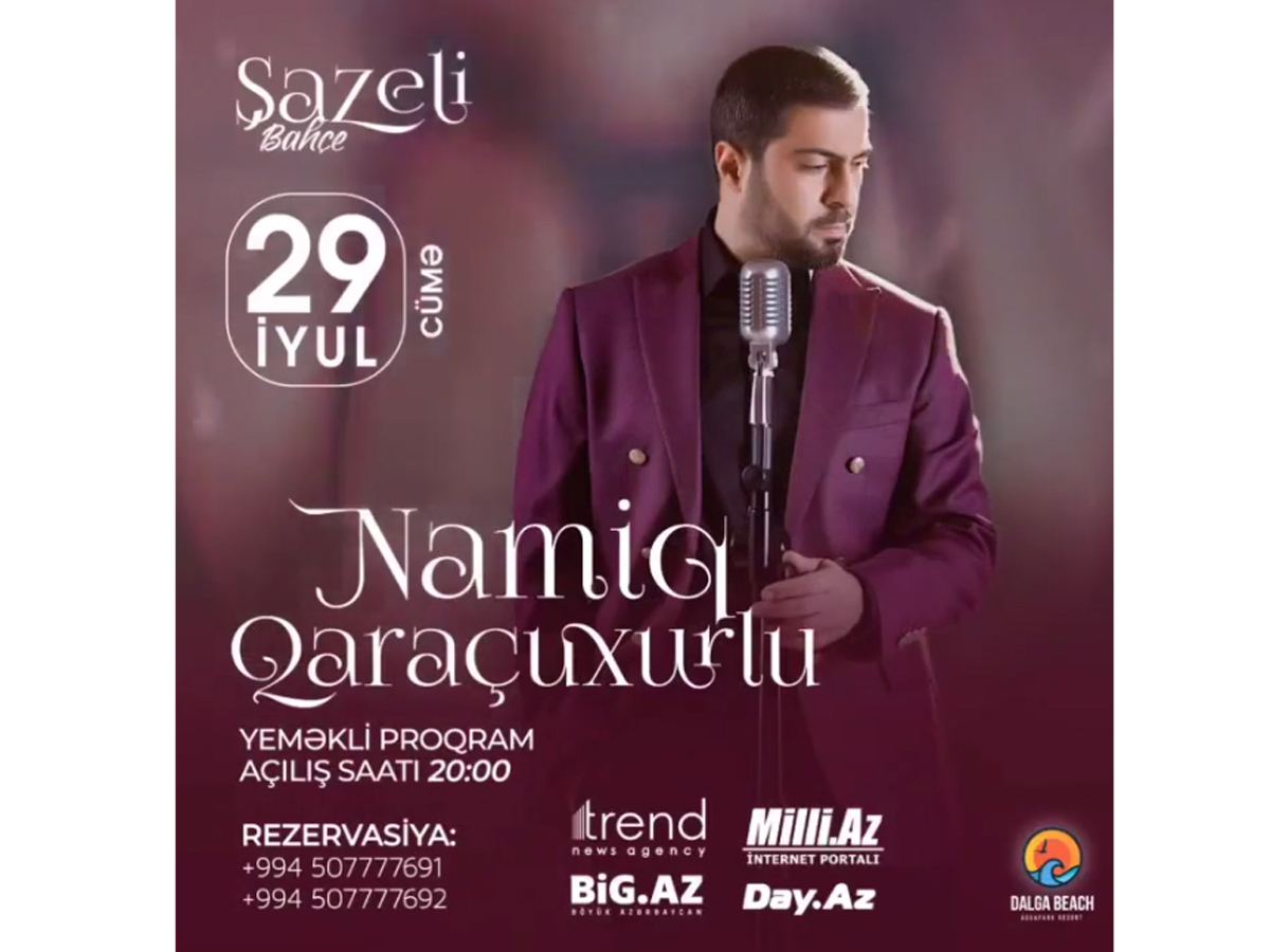 Meyxanaçı Namiq Qaraçuxurlu sabah konsert ilə çıxış edəcək