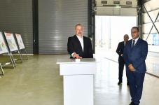 President Ilham Aliyev, First Lady Mehriban Aliyeva get acquainted with “Grand-Agro Invitro” LLC, participate in opening of “Azbadam” LLC processing factory (PHOTO/VIDEO)