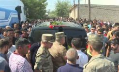 Азербайджанский военнослужащий, погибший в результате армянского обстрела, похоронен в Шамкире (ФОТО)