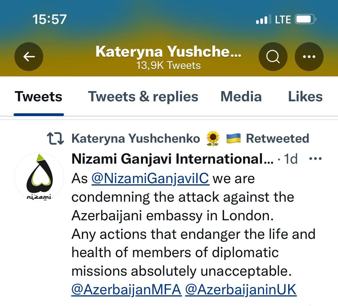 Nizami Ganjavi International Center  condemn attack on Azerbaijani embassy in London (PHOTO)