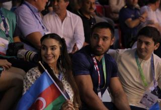 Вице-президент Фонда Гейдара Алиева Лейла Алиева наблюдала за выступлениями азербайджанских борцов на Исламиаде в Конье (ФОТО)
