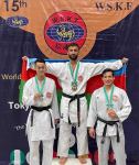İdmançılarımız karate üzrə dünya çempionatından üç qızıl medalla qayıdıblar (FOTO)