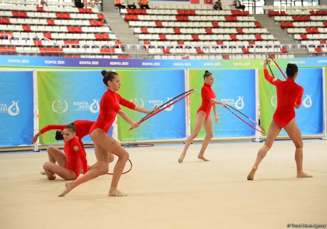 Parlaq və həyəcanlı - Azərbaycanın bədii gimnastika üzrə qrup komandası İslamiadada çıxış edir (FOTO)
