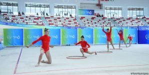 Group team of Azerbaijan in rhythmic gymnastics win silver in program with five hoops (PHOTO)