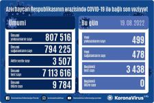 В Азербайджане выявлены еще 499 случаев заражения коронавирусом, вылечились 478 человек