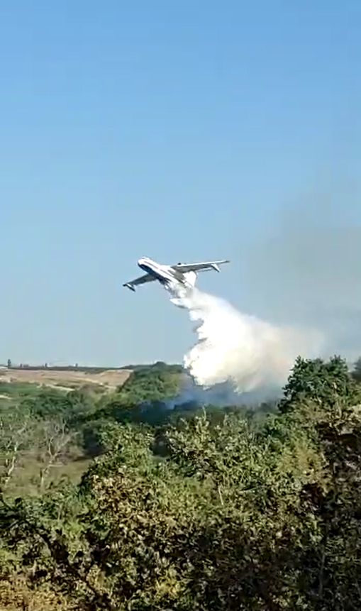 Azerbaijan using amphibious aircraft, helicopters to extinguish fire in Siyazan (PHOTO/VIDEO)