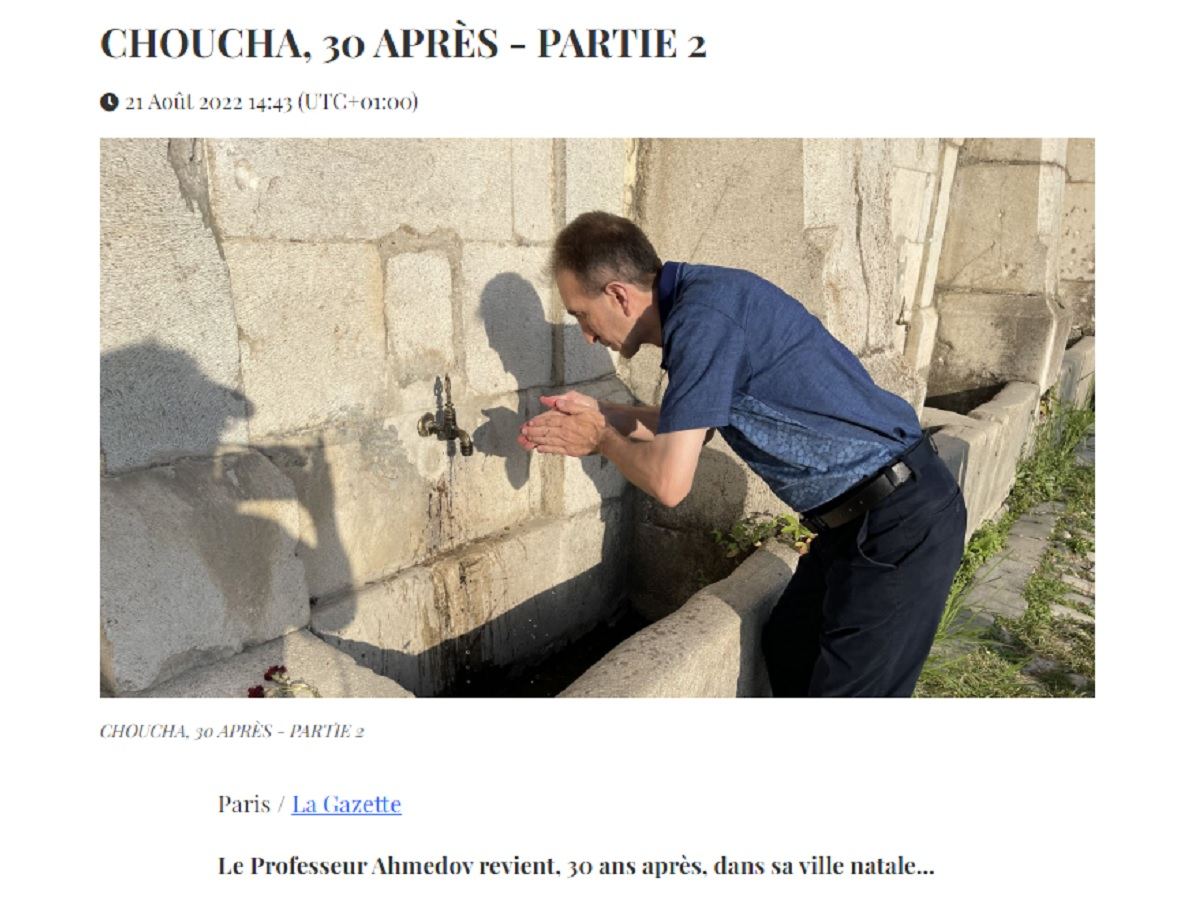Французская онлайн-газета опубликовала материал "Шуша, 30 лет спустя" (ВИДЕО) (ОБНОВЛЕНО)