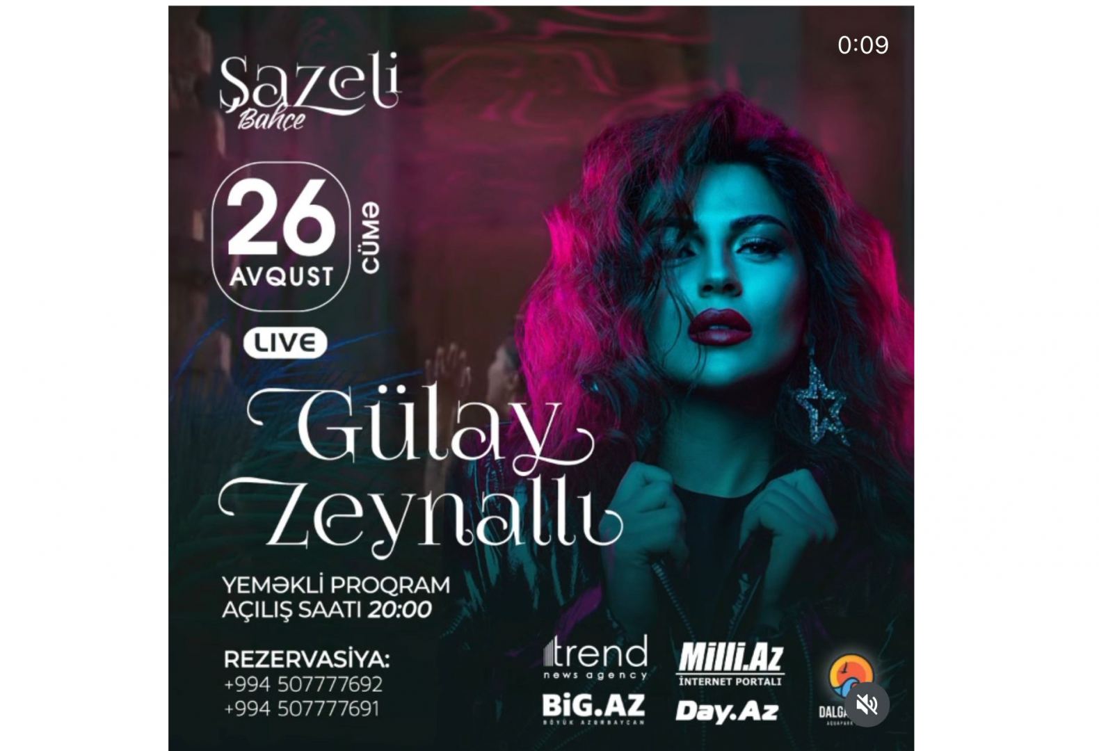 Gülay Zeynallı "Şazeli Bahçe" festivalı çərçivəsində konsertlə çıxış edəcək (VİDEO)