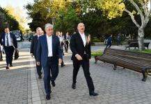 Presidents of Azerbaijan and Kazakhstan view “Kazakh yurt” installed at Seaside National Park (PHOTO)