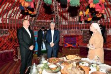 Presidents of Azerbaijan and Kazakhstan view “Kazakh yurt” installed at Seaside National Park (PHOTO)