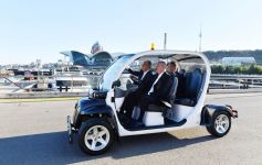 Presidents of Azerbaijan and Kazakhstan view “Kazakh yurt” installed at Seaside National Park (PHOTO)