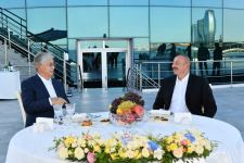 Presidents of Azerbaijan and Kazakhstan view “Kazakh yurt” installed at Seaside National Park (PHOTO)