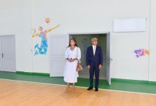 First Vice-President Mehriban Aliyeva attends opening of building of secondary school in Bina settlement and orphanage-kindergarten in Garachukhur settlement (PHOTO/VIDEO)