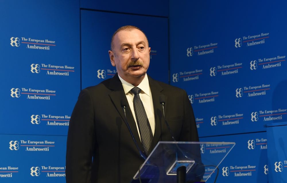 Political dialogue between Azerbaijan and Italy is very active - President Ilham Aliyev (FULL SPEECH)