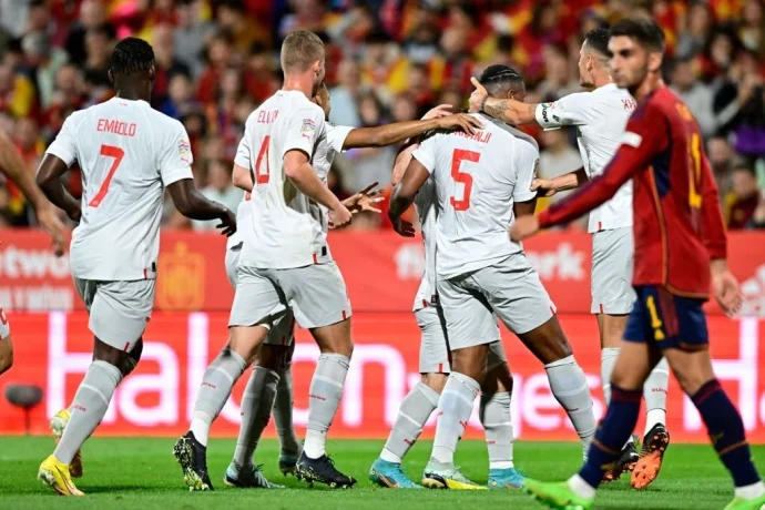 Сборная Испании уступила швейцарцам в матче футбольной Лиги наций