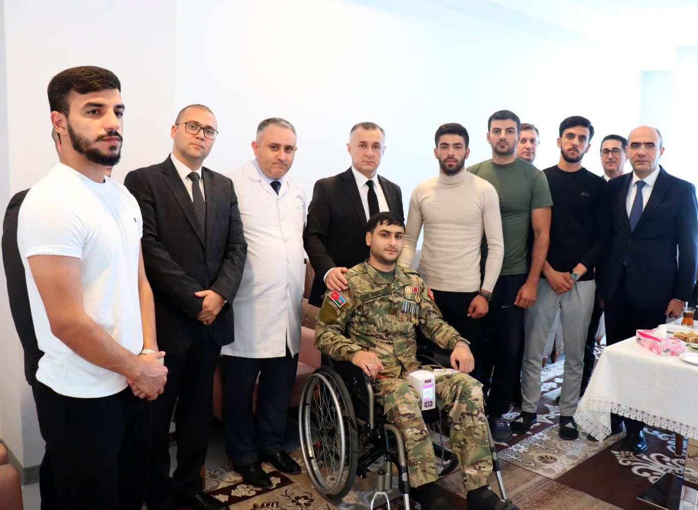 Azerbaijani minister of health visits vets injured in second Karabakh war