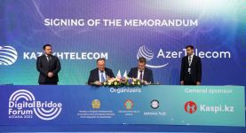 AzerTelecom and Kazakhtelecom sign strategic partnership memorandum on Trans-Caspian project (PHOTO)