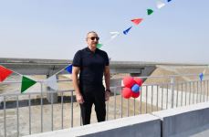 President Ilham Aliyev views work underway on newly-built Barda-Aghdam highway (PHOTO/VIDEO)
