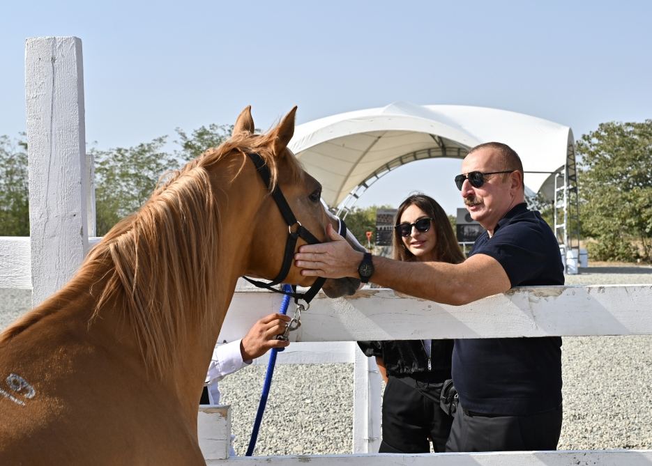 President Ilham Aliyev, First Lady Mehriban Aliyeva attend groundbreaking ceremony of Horse Breeding Center in Aghdam (PHOTO/VIDEO)