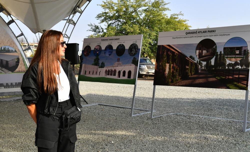 President Ilham Aliyev and First Lady Mehriban Aliyeva get acquainted with works to be done in Imarat Complex, and unveiled mausoleum of Khurshidbanu Natavan (PHOTO/VIDEO)