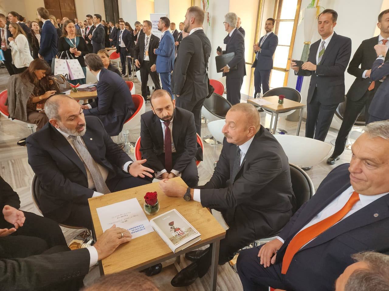 Photo of the week: Armenian PM face-to-face with President Ilham Aliyev's iron fist in Prague