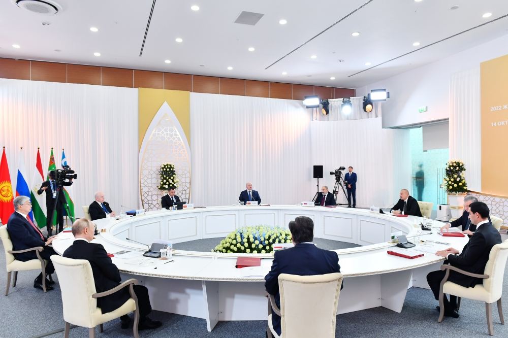 President Ilham Aliyev participates in meeting of CIS's councils of heads of state in Astana (PHOTO)