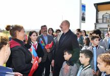 President Ilham Aliyev and First Lady Mehriban Aliyeva talk to residents of Aghali village, inquire about their conditions (PHOTO/VIDEO)