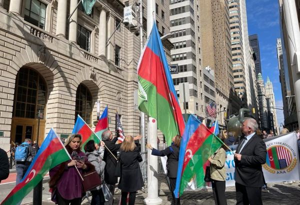 Azerbaijani state flag raised in New York on occasion of Day of Restoration of Independence (PHOTO)
