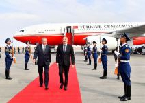 President Recep Tayyip Erdogan arrives in Azerbaijan for official visit - first official reception held at Zangilan Airport (PHOTO/VIDEO)