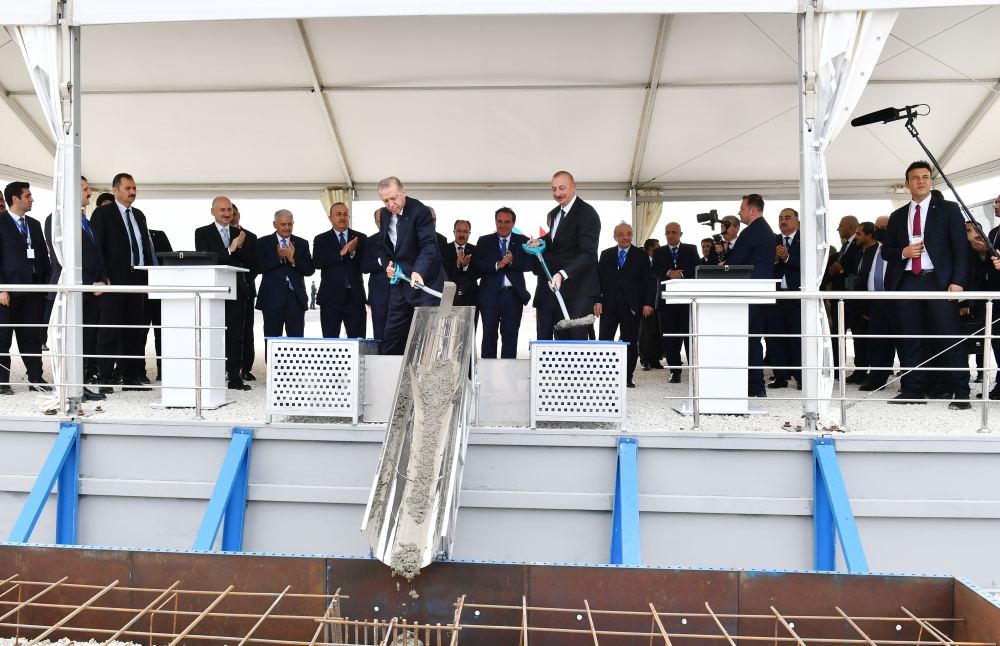 President Ilham Aliyev and President Recep Tayyip Erdogan lay foundation stone for Gumlag railway station in Jabrayil district (PHOTO/VIDEO)