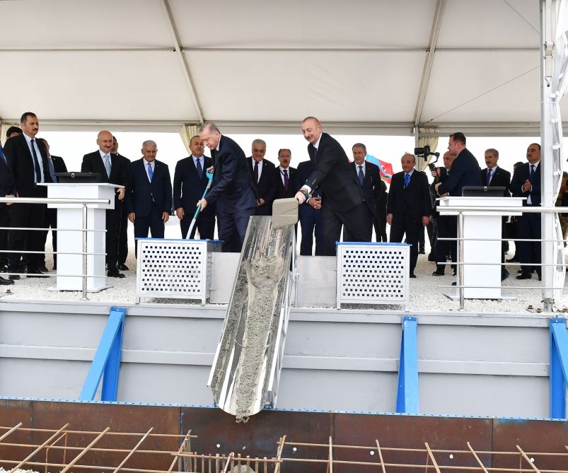 President Ilham Aliyev and President Recep Tayyip Erdogan lay foundation stone for Gumlag railway station in Jabrayil district (PHOTO/VIDEO)