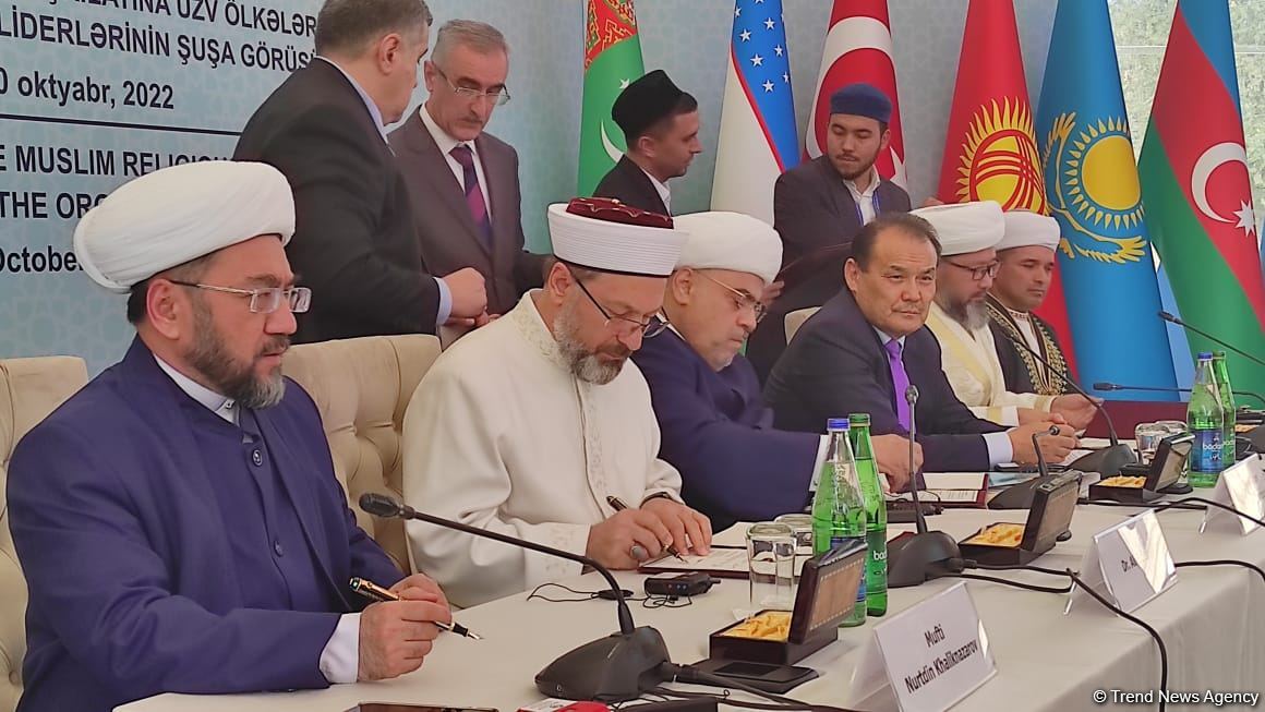 Founding document of Council of Heads of Muslim Religious Administrations of OTS signed in Azerbaijan's Shusha (PHOTO)