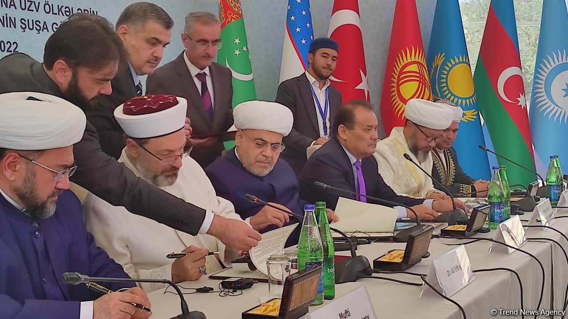 Founding document of Council of Heads of Muslim Religious Administrations of OTS signed in Azerbaijan's Shusha (PHOTO)