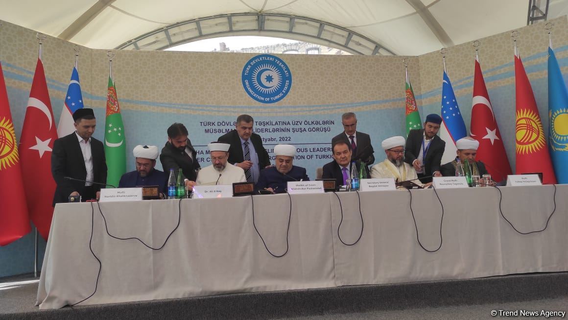 Founding document of Council of Heads of Muslim Religious Administrations of OTS signed in Azerbaijan's Shusha (PHOTO)