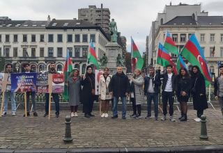 B Брюсселе состоялась акция протеста против военных преступлений Армении (ФОТО)
