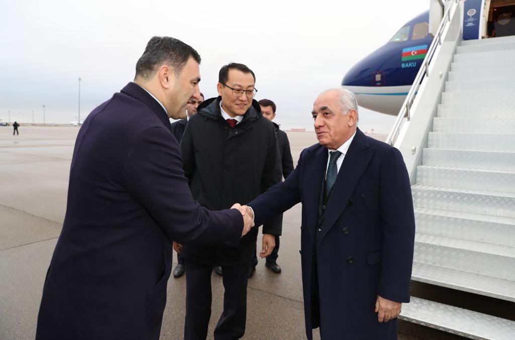 Azerbaijani PM arrives on working visit to Kazakhstan (PHOTO)