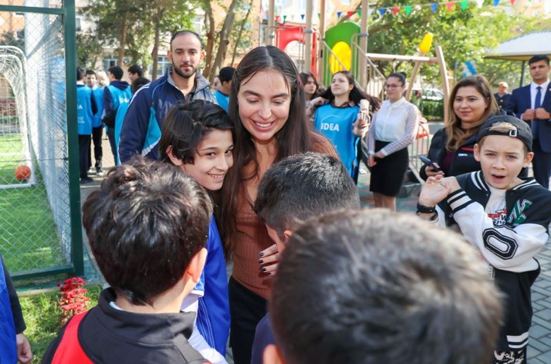 VP of Heydar Aliyev Foundation Leyla Aliyeva attends inauguration of another yard redeveloped under “Our yard” project (PHOTO)