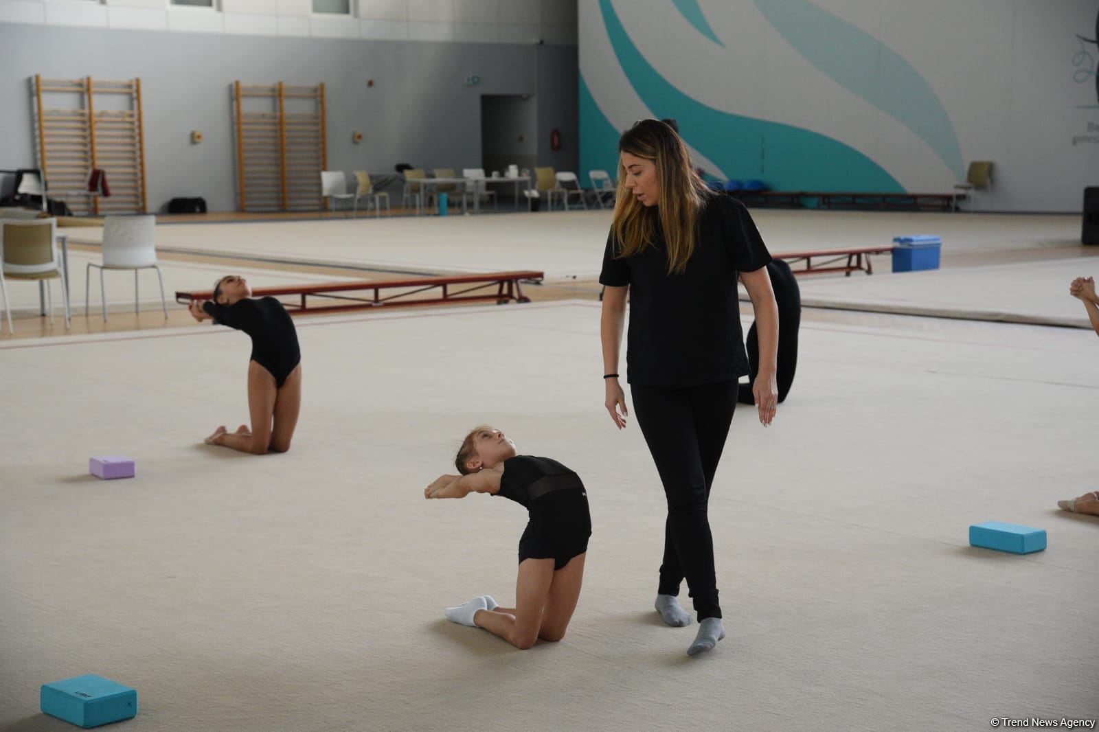В Национальной арене гимнастики в Баку проходят учебно-тренировочные сборы спортсменок из Гянджи и Масаллы (ФОТО)