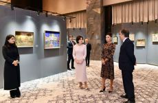 First Lady of Azerbaijan Mehriban Aliyeva viewed "Colors of Uzbekistan" exhibition in Samarkand (PHOTO/VIDEO)