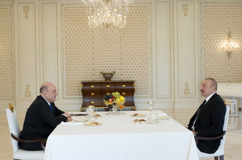 President Ilham Aliyev holds one-on-one meeting with Prime Minister of Russia Mikhail Mishustin (PHOTO/VIDEO)