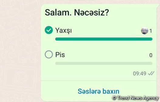 “WhatsApp”da sorğu anketləri funksiyası yaradılıb (FOTO)
