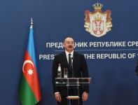 Президент Ильхам Алиев и Президент Александр Вучич выступили с заявлениями для печати (ФОТО/ВИДЕО)