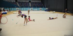 Training for First 'Ojag' International Rhythmic Gymnastics Cup being held in Baku (PHOTO)