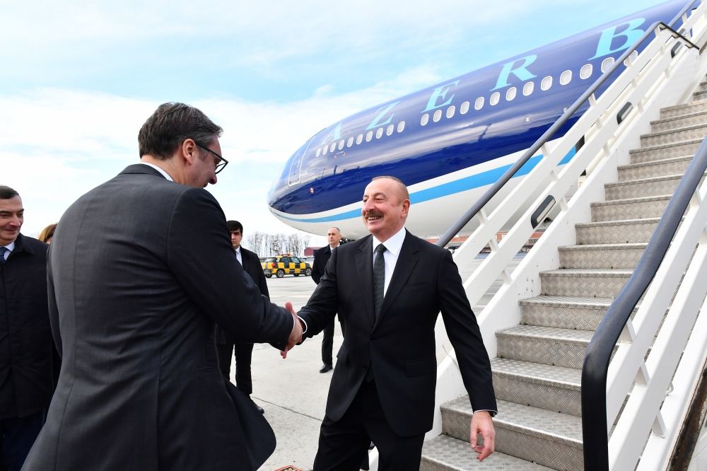 President Ilham Aliyev arrives in Serbia for official visit (PHOTO/VIDEO)