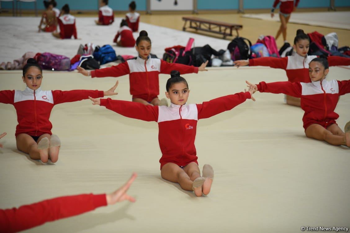 Training for First 'Ojag' International Rhythmic Gymnastics Cup being held in Baku (PHOTO)