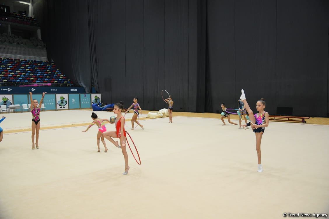 Training for First 'Ojag' International Rhythmic Gymnastics Cup being held in Baku (PHOTO)